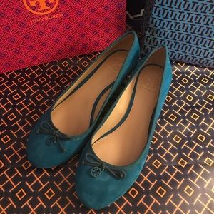 Dark teal Tory Burch wedges size 10